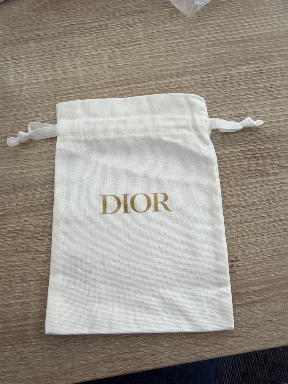 Dior Drawstring Pouch with Gold Logo